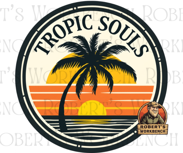 Tropic Souls Retro Beach Decals – 4x4 Waterproof Stickers - Image 3
